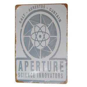 Aperture Science Tin Sign 12×8 Retro Innovators Logo Gaming Metal Wall Decor